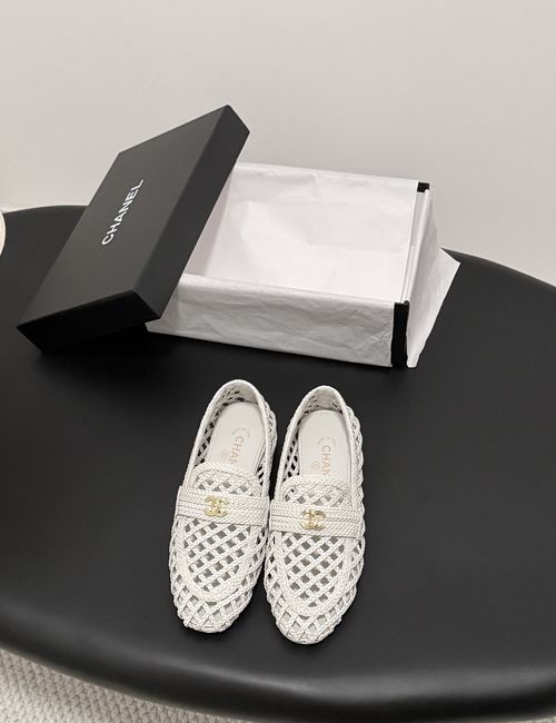 Chanel Braided Slides With Genuine Leather Upper