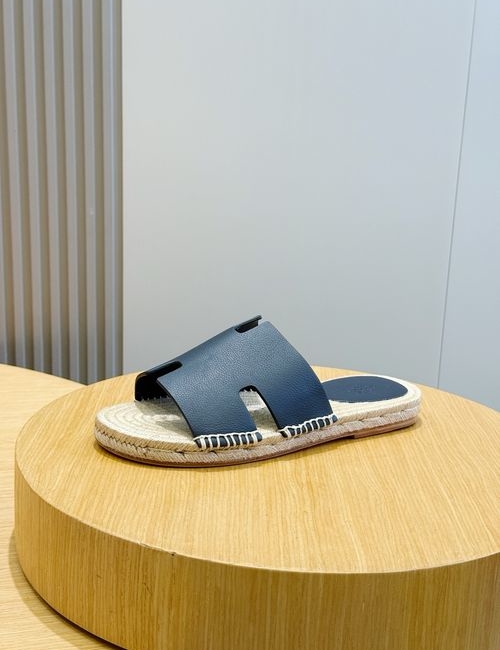 Hermes Antigua Espadrille Slippers Suede Leather Sole