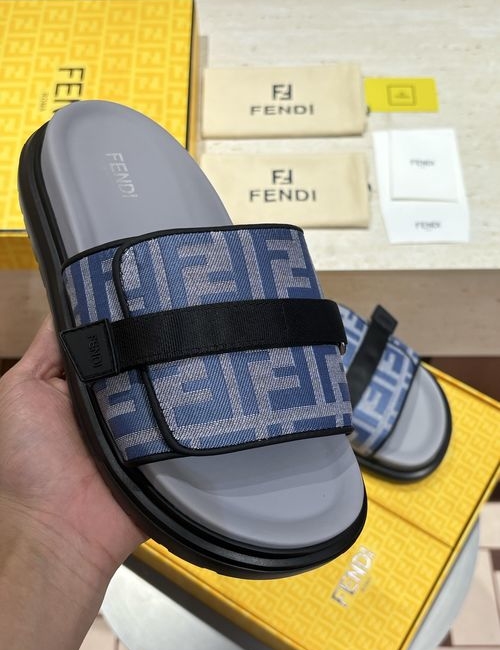 Fendi FF Jacquard Fabric Hook-loop Upper Shoes