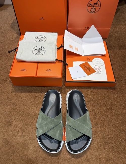 Hermes Infra Leather Sandals With Custom Sole