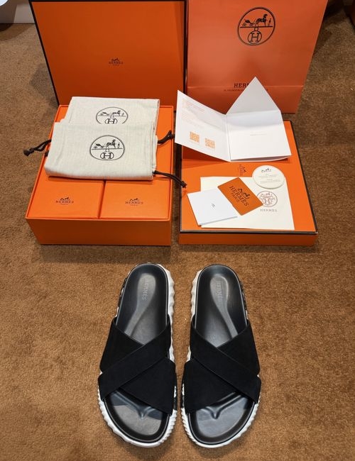 Hermes Infra Leather Sandals With Custom Sole