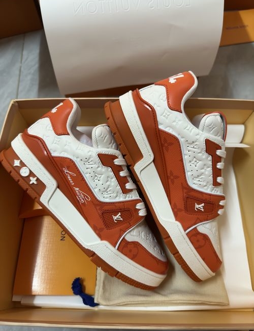 Louis Vuitton LV Trainer Sneakers With Craggy Monogram Embossing