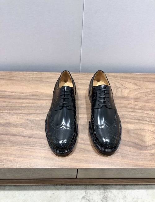 Christian Dior CD Genuine Leather Derby Shoes With Leather Sole
