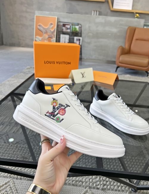 Louis Vuitton LV Premium Leather Casual Sneakers With TPU Sole