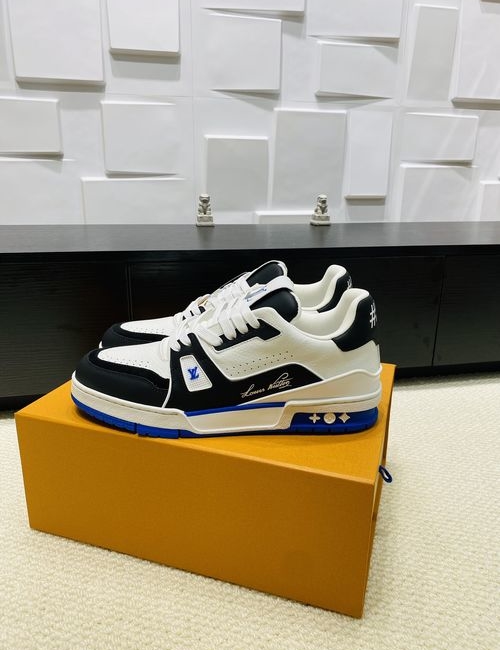 Louis Vuitton LV Trainer Grained Leather Skate Shoes
