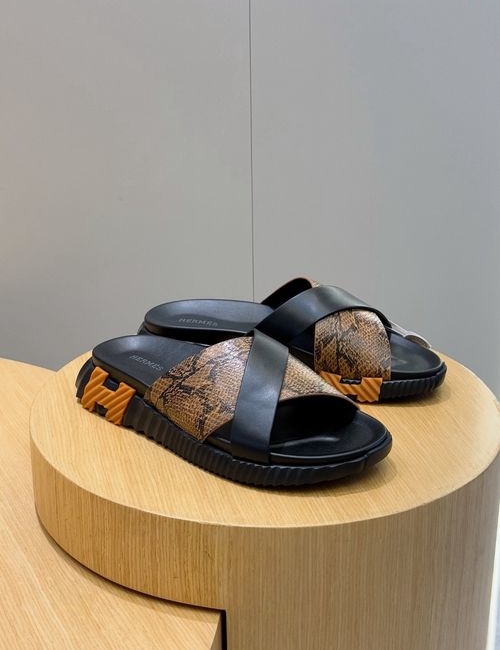 Hermes Infra Contrast Sole Calfskin Sandals