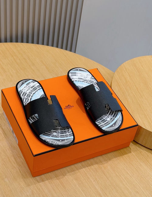 Hermes Classic Slippers With Leather Sole
