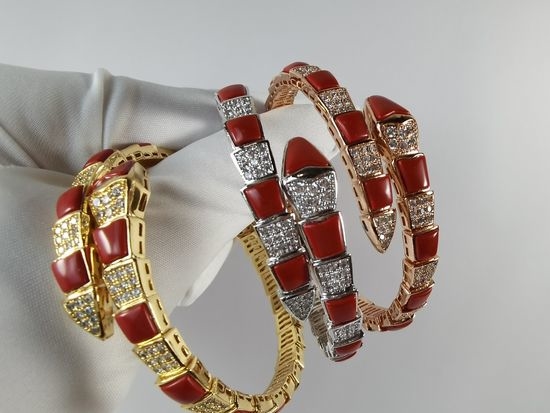 Bvlgari Ruby Inlaid Diamond Spring Bangle