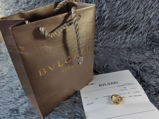 Bvlgari Diamond Encrusted Snake Shape Adjustable Ring