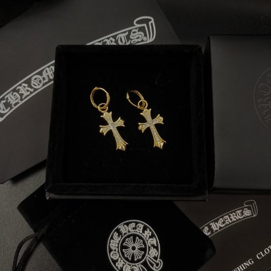 Chrome Hearts Hypoallergenic Cross Shape Earrings