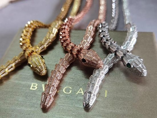 Bvlgari Small Full Diamond Snake Necklace
