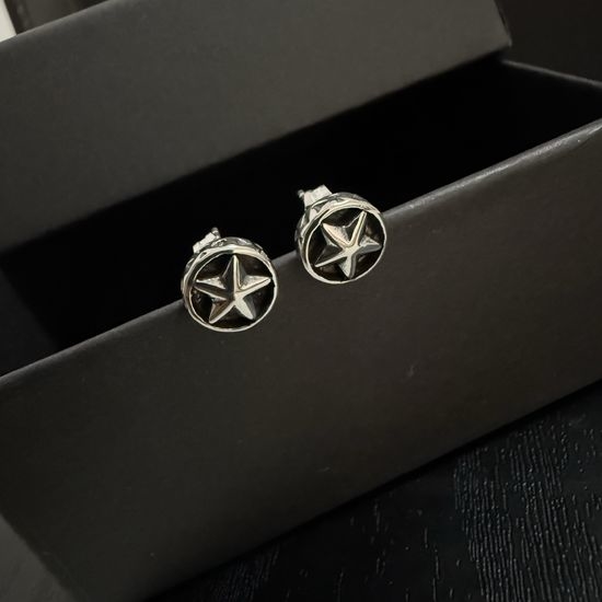 Chrome Hearts Five Star Vintage Silver Stud Earrings