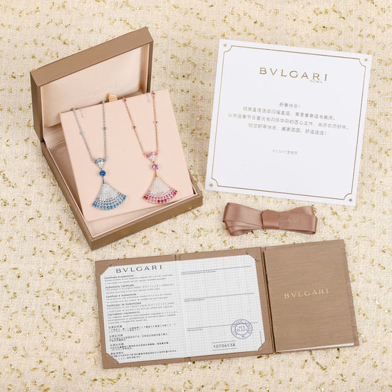 Bvlgari Sapphire Diamond Inlaid Fan Necklace
