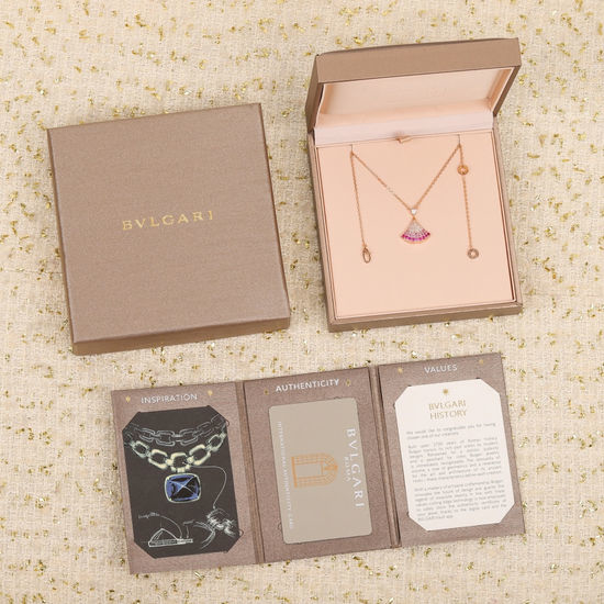 Bvlgari Pink Sapphire Fan Shape Pendant Necklace