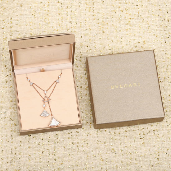 Bvlgari Customizable Gold Diamond Necklace Inspired by Italy