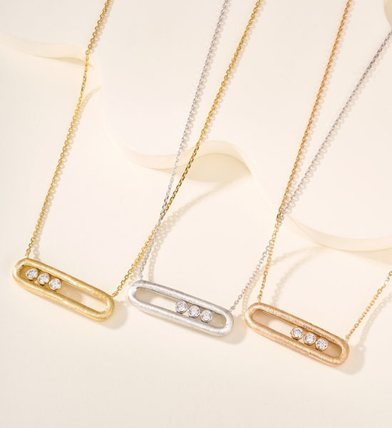 Messika Sparkling Moving Stone Necklace Dainty Daily Jewelry
