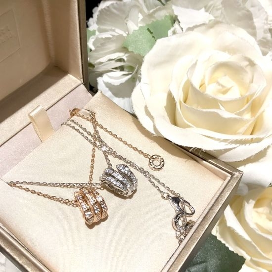Bvlgari Double Layer Snake Shape Silver Necklace