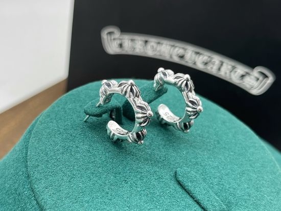 Chrome Hearts Cross Hoop Earrings Pair