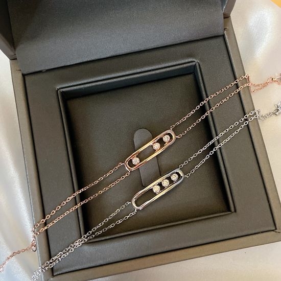Messika Triple Diamond Sliding Double Layer Bracelet
