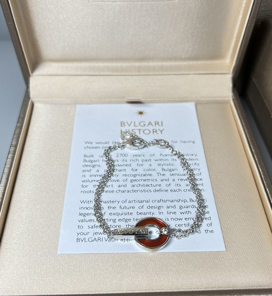 Bvlgari Silver Mother-of-pearl Inlaid Bracelet