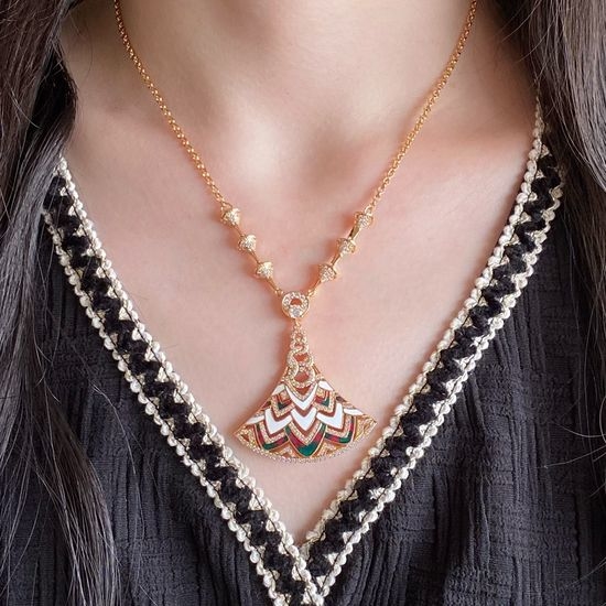 Bvlgari Camouflage Fan Skirt Shape Necklace