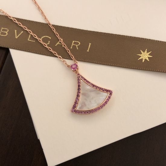 Bvlgari Pink Diamond Fan-shaped Necklace