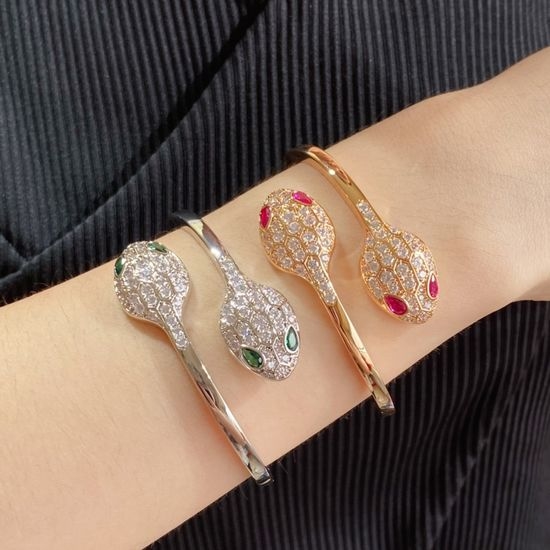 Bvlgari Double Head Snake Enamel Bangle Jewelry
