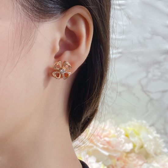 Bvlgari Hollow Flower Stud Earrings