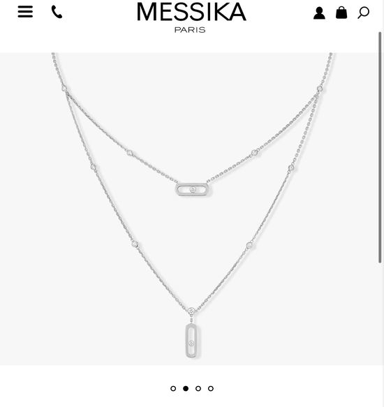 Messika Double Layer Sliding Diamond Necklace