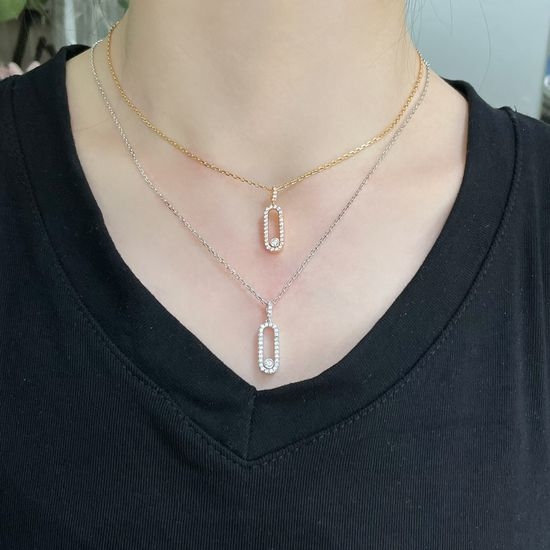 Messika Classic Move Series Vertical Diamond Pendant Necklace