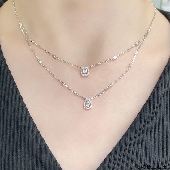 Messika Double Layer Water Drop Necklace Classic Style