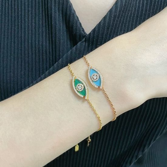 Messika Turquoise Diamond Eye Charm Bracelet