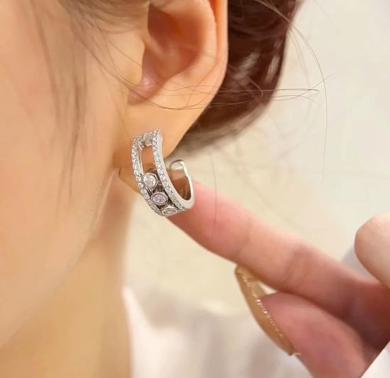 Messika Full Encrusted Moving Diamond Drop Earrings