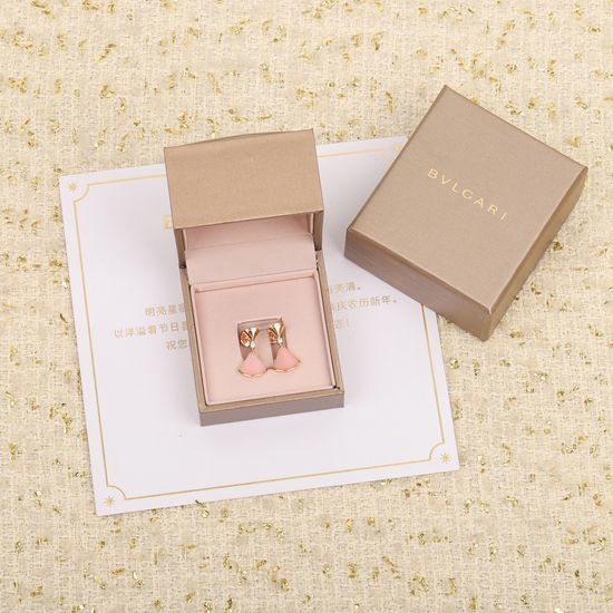 Bvlgari Fan-shaped Opal Diamond Inlaid Earrings