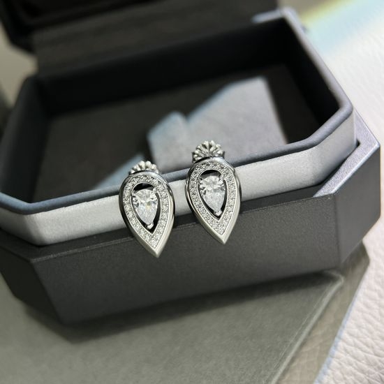 Messika Silver Drop Diamond Fire Earrings