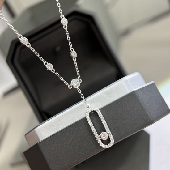 Messika Adjustable Single Diamond Silver Anklet
