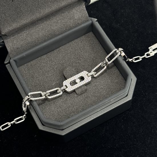 Messika Sterling Silver Pave Sliding Bracelet