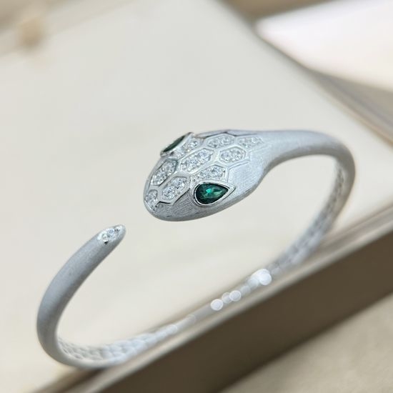 Bvlgari Ruby Eyes Snake Cuff Bangle