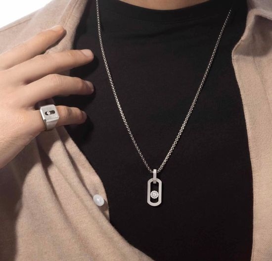 Messika Polished Gold Vertical Sliding Necklace