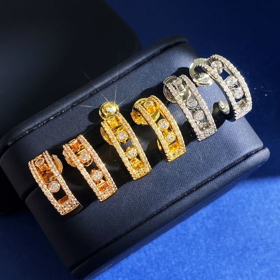 Messika Sparkling Moving Stone Hoop Earrings