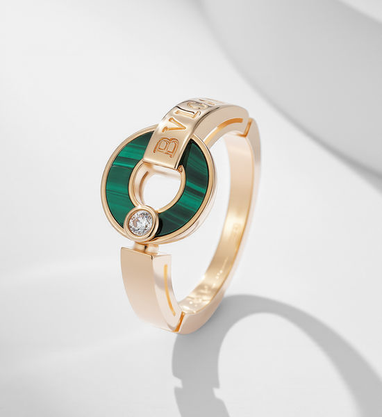 Bottega Veneta BV Malachite Copper Coin Pattern Ring
