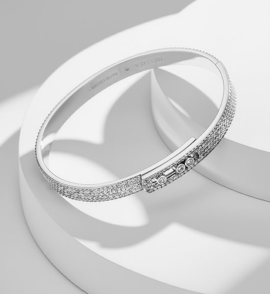 Messika Diamond Inlaid Simple Bangle Bracelet