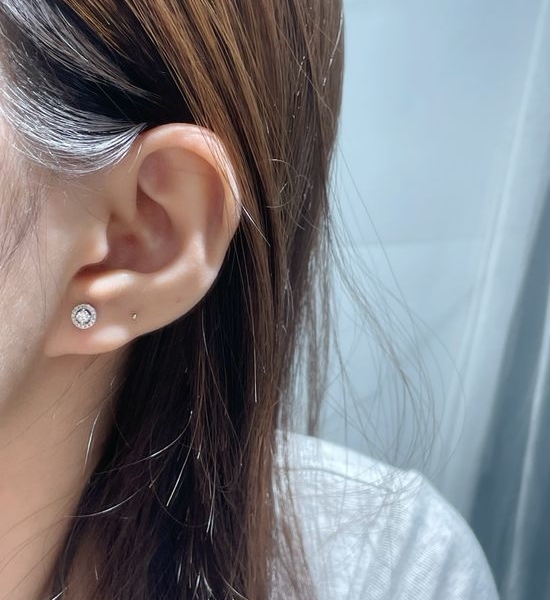 Messika Asymmetrical Cut Stone Stud Earrings