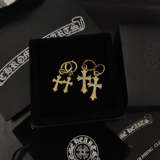 Chrome Hearts Classic Double Cross Stud Earrings