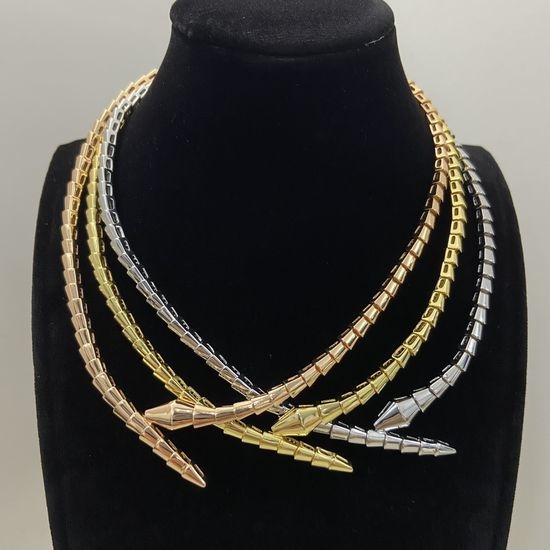 Bvlgari Polished Snake Bone Pendant Necklace