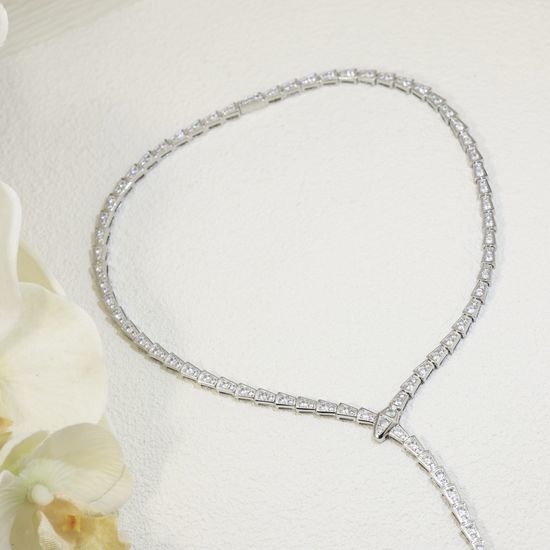 Bvlgari Diamond Encrusted Snake Necklace