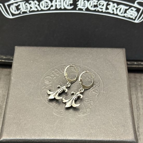 Chrome Hearts Vintage Floral Engraved Drop Earrings