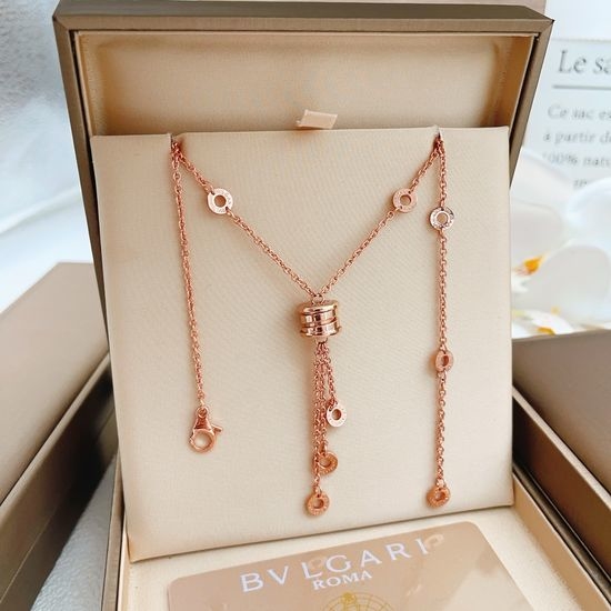 Bvlgari Rose Gold Polished Spring Necklace