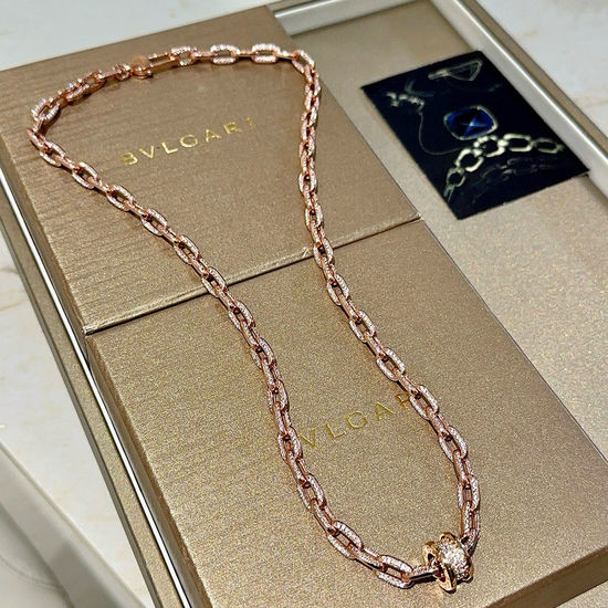 Bvlgari Full Diamond Encrusted Necklace Elegant Design