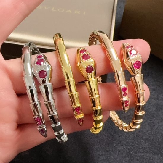 Bvlgari Premium Ruby Snake Bangle Handcrafted
